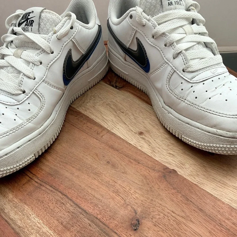 Nike‎ Air Force 1 Low GS White Blue Grey FD0688-100 Kids Size 5Y Sneakers